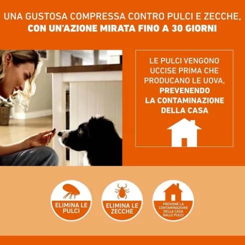 FRONTPRO Cani da 4 a 10 kg - Compresse masticabili antiparassitarie contro pulci e zecche - 3 compresse