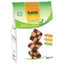 Giusto Biscotti Scacchi Senza Glutine Frollini al Cacao 250 g
