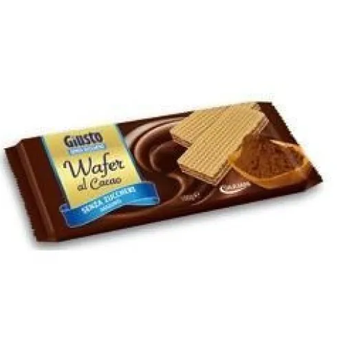 Giusto Wafer al Cacao Senza Zucchero per Dieta