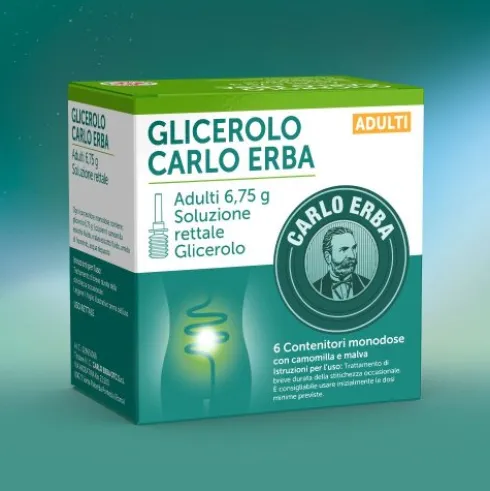 Glicerolo Carlo Erba Microclismi Adulti - Contro la stitichezza occasionale - 6 contenitori