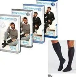 Gloria Man Support Gambaletto Cotone Blu Taglia 4