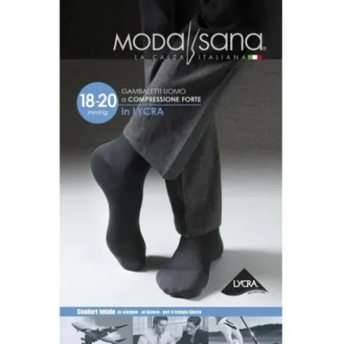 Gloria Modasana Gambaletto Uomo Cotone Compressione Forte Antracite Taglia XXL