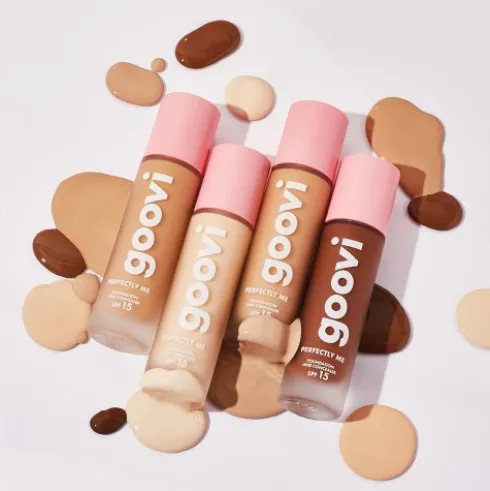 Goovi Perfectly Me Fondotinta e Correttore SPF15 04 - Fluido multifunzione a lunga tenuta - Nuance shell warm - 28 ml