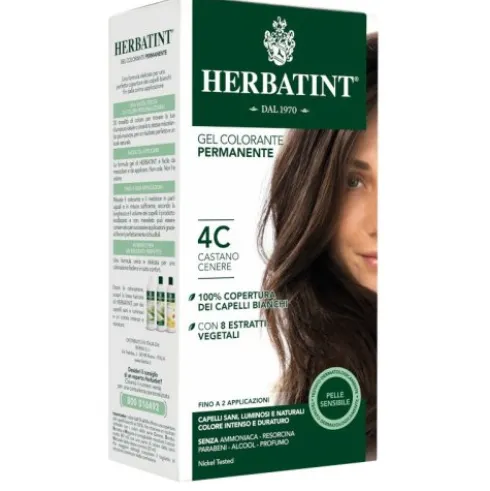 Herbatint Castano Cenere 4C Tintura Gel per Capelli Bianchi 150ml