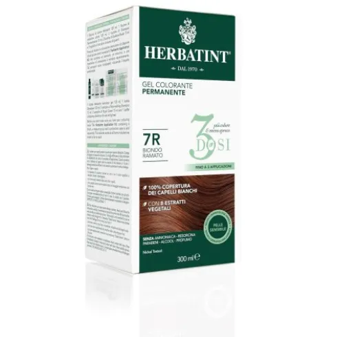 Herbatint 3Dosi 7R Biondo Ramato Tintura Capelli Gel Permanente 300ml