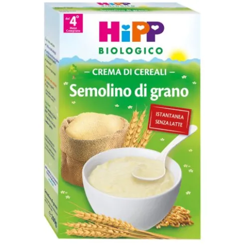 Hipp Crema di Semolino di Grano Bio senza Zuccheri aggiunti +4 Mesi