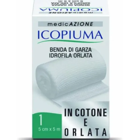 Icopiuma Benda Orlata 5 cm x 5 m Dispositivo Medico per Fissaggio