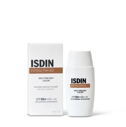 Isdin Fotoultra 100 Spot Prevent Color - Protezione solare viso colorata adatta per prevenire le macchie solari - 50 ml