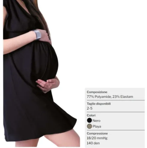 Kamila Collant Gestante Maternity Maglia Rete 140 Denari Nero Taglia 4