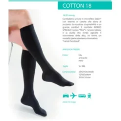 Kamila Gambaletto Uomo Cotton 18 mmHg Nero Extralarge