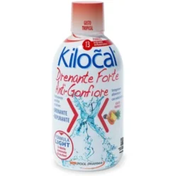 Kilocal Drenante Forte Anti-Gonfiore - Integratore alimentare drenante e depurativo - Gusto Tropical - 500 ml