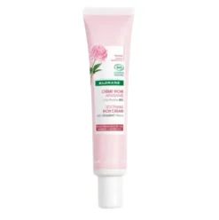 Klorane Crema Ricca Lenitiva alla Peonia Bio - Crema viso per pelle secca e sensibile - 40 ml