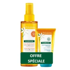 Klorane Kit Olio Secco Tamanu e Monoi + Shampoo Doccia Monoi - Olio solare da 200 ml + docciashampoo doposole da 75 ml