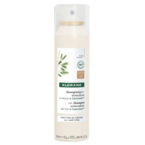 Klorane Shampoo Secco all' Avena e Ceramide per Capelli Scuri - Shampoo secco extra delicato - 150 ml - Nuova formula
