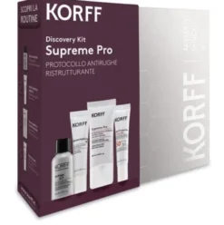 Korff Cofanetto di Natale 2025 Discovery Kit Supreme Pro - Soluzione esfoliante GLY 30 ml + Siero 10 ml + Crema 20 ml + Fluido Viso SPF50+ 15 ml