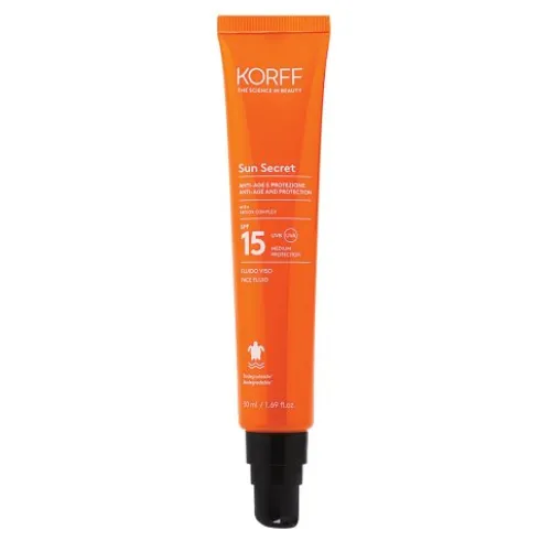 Korff Sun Secret Fluido Protettivo Antietà SPF15 - Solare viso antimacchie - 50 ml