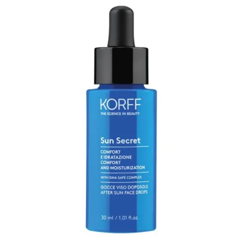 Korff Sun Secret Gocce Viso Doposole - Gocce doposole per viso ad azione idratante e antirughe - 30 ml