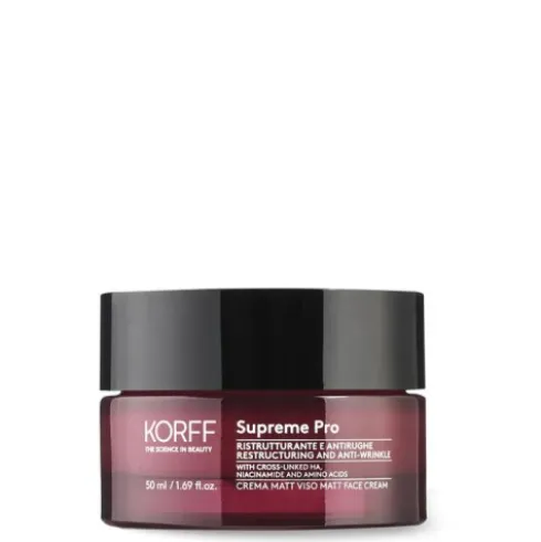 Korff Supreme Pro Crema Viso Matt Antirughe - Crema viso rimpolpante per pelle secca - 50 mL