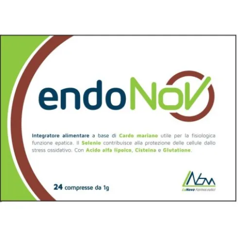 Lanova Endonov Integratore Alimentare Funzione Epatica Cardo Mariano 24 Capsule