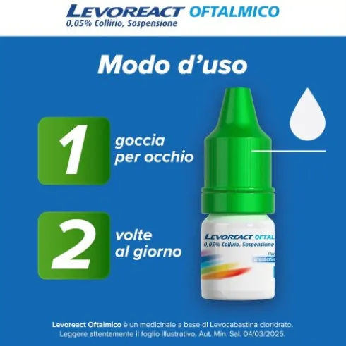 Levoreact Oftalmico - Collirio antistaminico - 4 ml