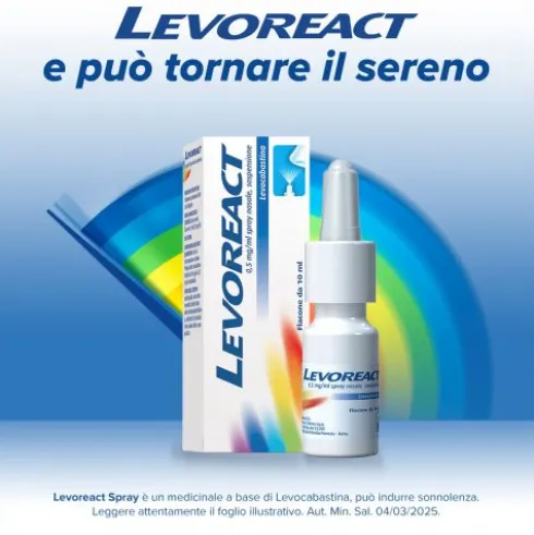 Levoreact Spray Nasale Antistaminico - Contro il naso chiuso da rinite allergica - 10 ml