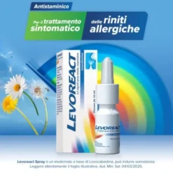 Levoreact Spray Nasale Antistaminico - Contro il naso chiuso da rinite allergica - 10 ml