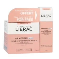 Lierac Cofanetto Arkeskin Crema viso da giorno 50 ml + Fluido viso notte 25 ml - Ideale per donne in menopausa