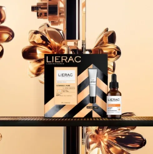 Lierac Cofanetto di Natale 2025 Vitamin C - Siero concentrato 30 ml + Fluido correzione occhiaie 15 ml