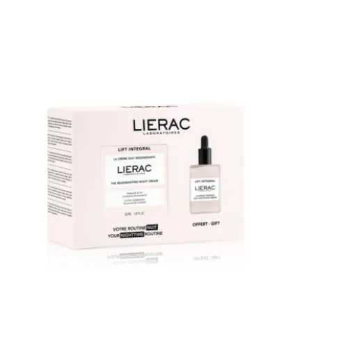 Lierac Lift Integral Kit Notte Crema + Siero Rassodante - Crema viso 50 ml + siero viso rimpolpante anti rughe 15 ml