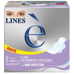 Lines E Assorbenti Lactifless con Ali per Flusso Normale - 8 Pezzi