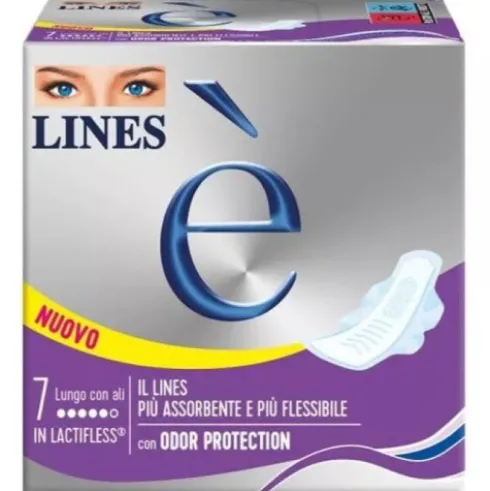 Lines E Lactifless Lungo Assorbenti con Ali 7 Pezzi