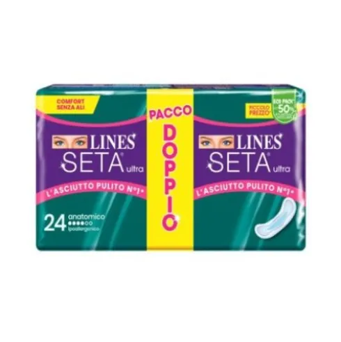 Lines Seta Ultra Anatomico Assorbenti Giorno 24 Pezzi