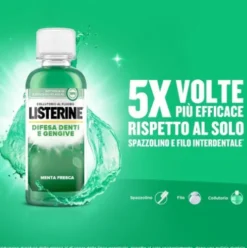 Listerine Difesa Denti e Gengive Collutorio - Ideale per l'igiene orale quotidiana - Gusto Menta fresca - 95 ml