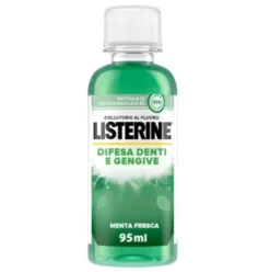 Listerine Difesa Denti e Gengive Collutorio - Ideale per l'igiene orale quotidiana - Gusto Menta fresca - 95 ml