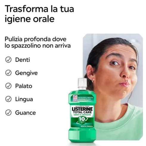 Listerine Difesa Denti e Gengive Collutorio - Ideale per l'igiene orale quotidiana - Gusto Menta fresca - 500 ml