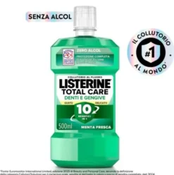 Listerine Difesa Denti e Gengive Collutorio Zero Alcol - Ideale per l'igiene orale quotidiana - Gusto Menta fresca - 500 ml