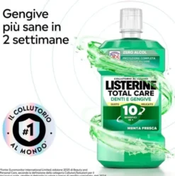 Listerine Difesa Denti e Gengive Collutorio Zero Alcol - Ideale per l'igiene orale quotidiana - Gusto Menta fresca - 500 ml