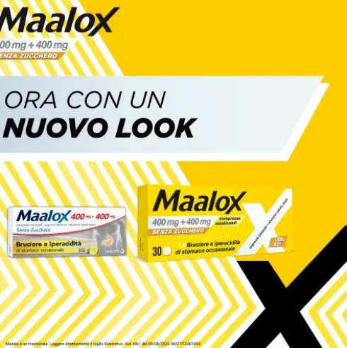 Maalox - Per il trattamento dell'acidità di stomaco occasionale - 30 Compresse masticabili senza zucchero
