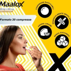 Maalox - Per il trattamento dell'acidità di stomaco occasionale - 30 Compresse masticabili senza zucchero