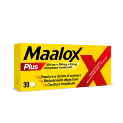 Maalox Plus - Rapido sollievo dal bruciore di stomaco e difficoltà a digerire - 30 Compresse Masticabili