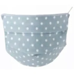 Mascherina Lavabile Baby in TNT - Set 2 pezzi in cotone ipoallergenico - Colore Pois Azzurro