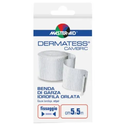 Master Aid Dermatess Benda Cambric Orlata per Fissaggio Medicazioni 5x5
