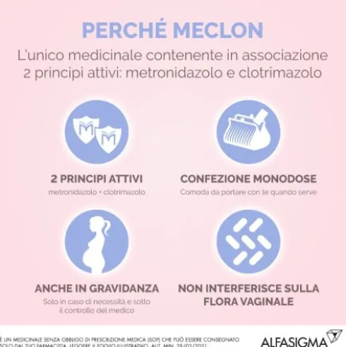 Meclon - Per il trattamento di infezioni vaginali - 10 Ovuli Vaginali 100+500mg
