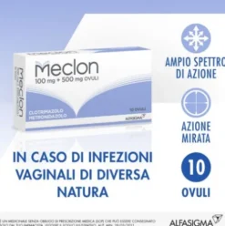 Meclon - Per il trattamento di infezioni vaginali - 10 Ovuli Vaginali 100+500mg