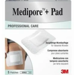 Medipore Medicazione Sterile Assorbente 5x7,2 cm per Ferite 5 Pezzi