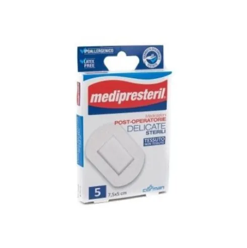 Medipresteril Medicazione Post-Operatoria Delicata Sterile 7,5x5 5 Cerotti