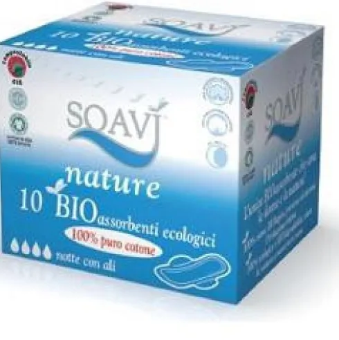 Meds Soavi Nature Bio Assorbenti Notte con Ali - 10 Pezzi