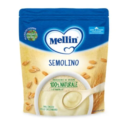 Mellin Crema Semolino Cereali per Svezzamento Neonati dal 4 Mese 200g