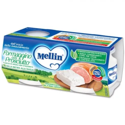 Mellin Formaggino con Prosciutto Omogeneizzato Dal 4° Mese 2x80g
