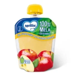 Mellin Pouch Mela 100% Frutta con Vitamina C 90g dal 6° Mese Prima Infanzia